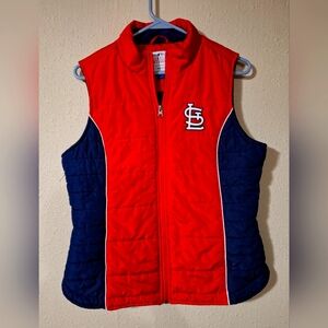 MLB St Louis Cardinals G-III Red and Blue Quilted Vest Size Medium
